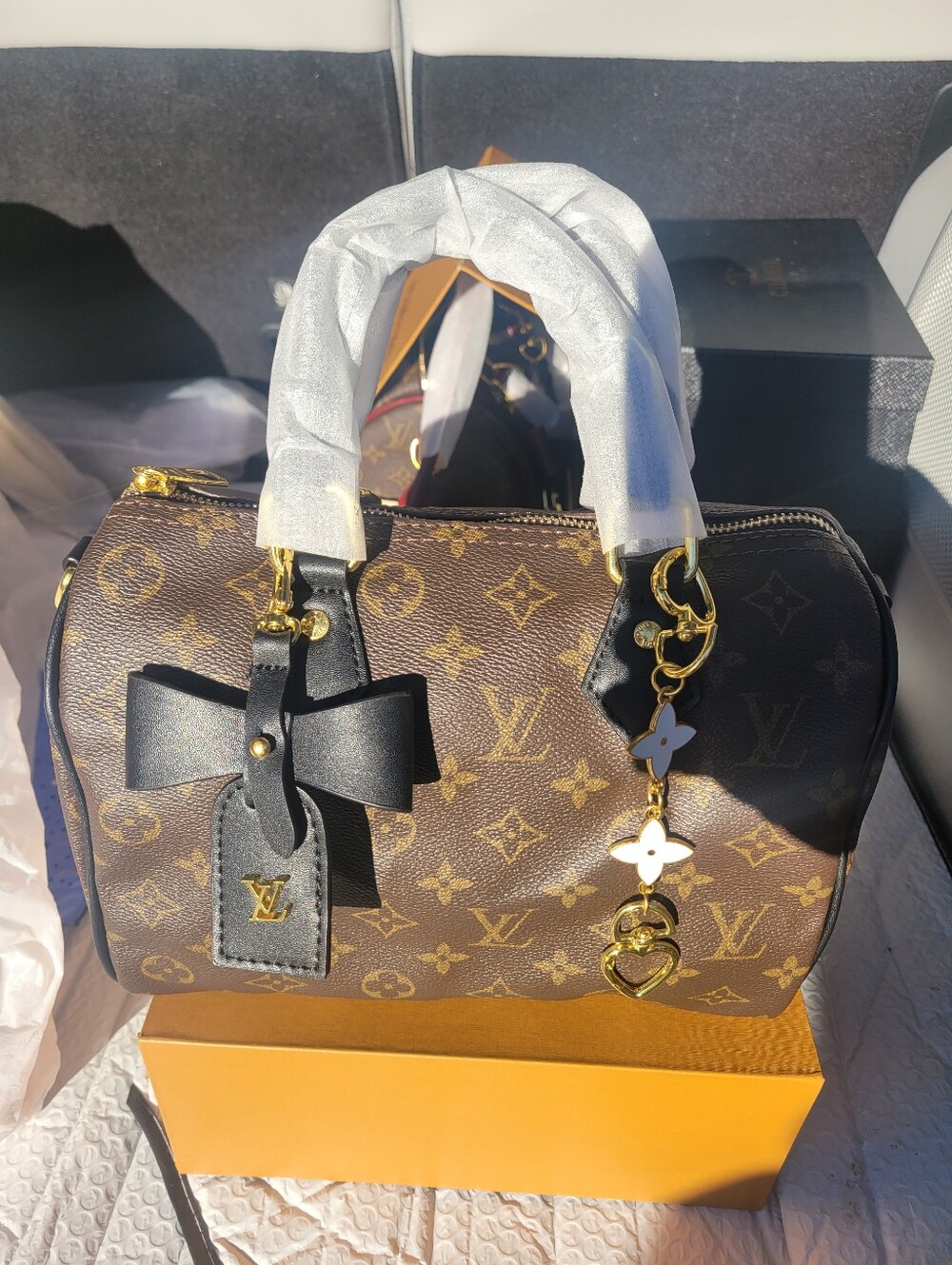 Speedy Bag Style Brown With Black Trim ( The Unbranded Brand )